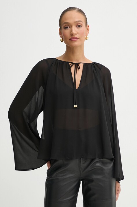 Halenka MICHAEL Michael Kors dámská, černá barva, hladká, MR540R07R3