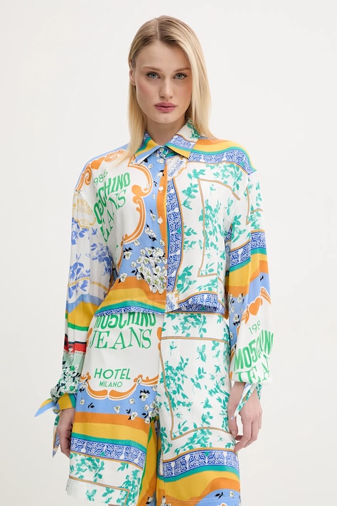 Moschino Jeans ing női, galléros, fehér, relaxed, 0217 3735