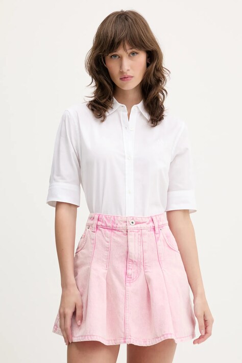 HUGO cămașă din bumbac culoarea alb, cu guler clasic, regular, 50540156