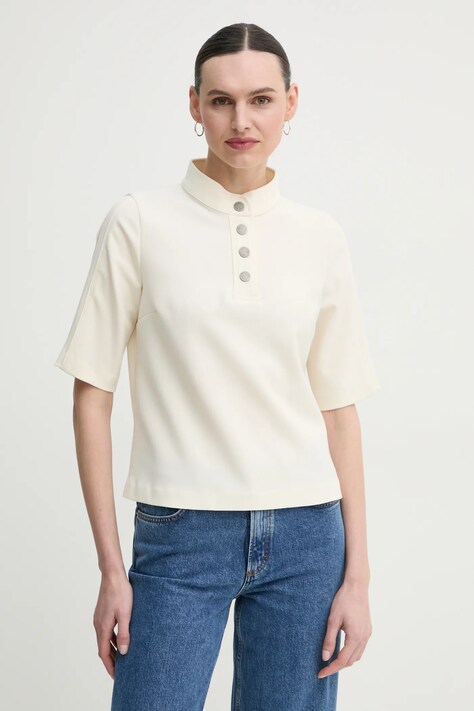 BA&SH bluza JIMEO femei, culoarea bej, neted, 1E25JIME