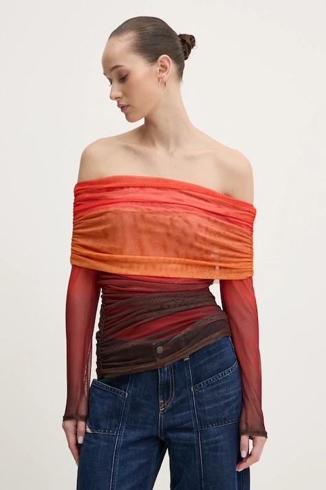 Блузка Never Fully Dressed Ombre Anastasia женская цвет оранжевый узор NFDTO1472