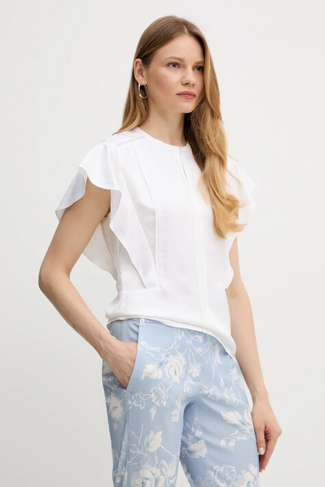 BOSS bluzka damska kolor biały gładka 50540635