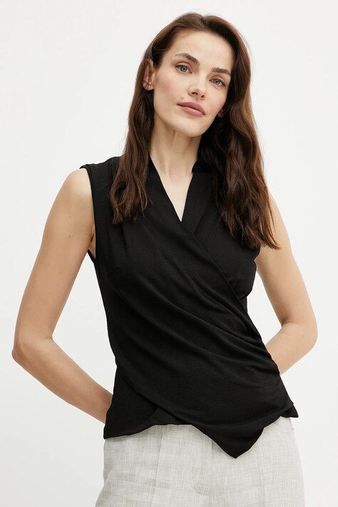 BOSS top femei, culoarea negru, uni, 50537768