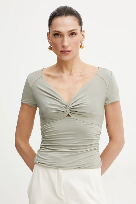 Tričko Guess CHARLOTTE zelená barva, W5GP15 KACM2