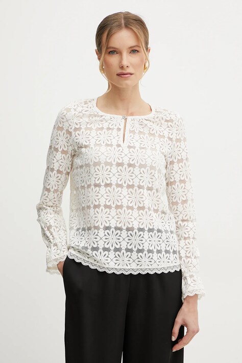 Morgan bluza TFLEUR femei, culoarea bej, modelator, TFLEUR