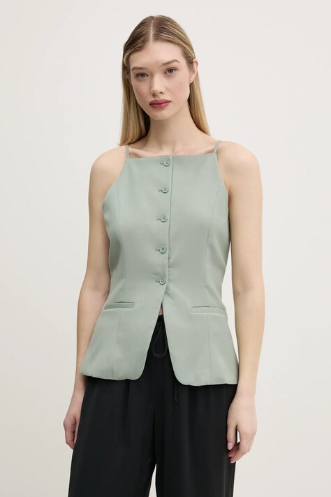Abercrombie & Fitch top zöld, sima, KI140-5050