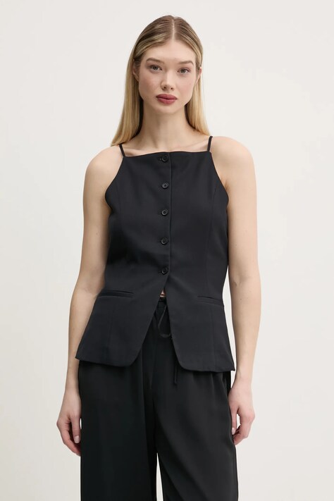 Abercrombie & Fitch top femei, culoarea negru, neted, KI140-5050