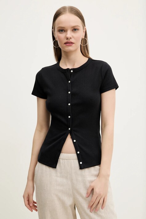 Abercrombie & Fitch tricou femei, culoarea negru, KI139-5293