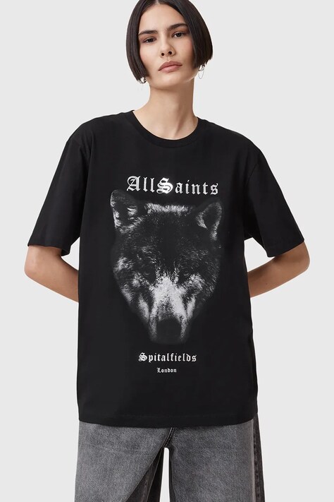 AllSaints tricou din bumbac DAWN femei, culoarea negru, W016JC