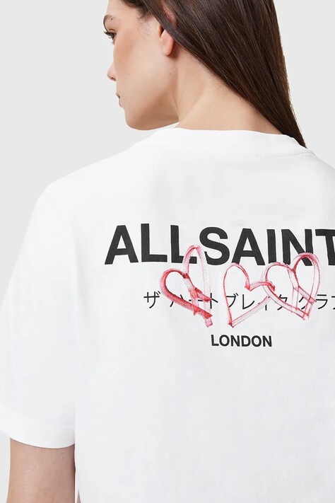 AllSaints t-shirt in cotone AMORE donna colore bianco W056JC