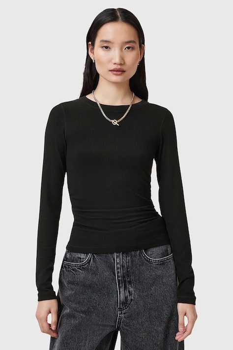 Блузка AllSaints BEC женская цвет чёрный однотонная W067JC