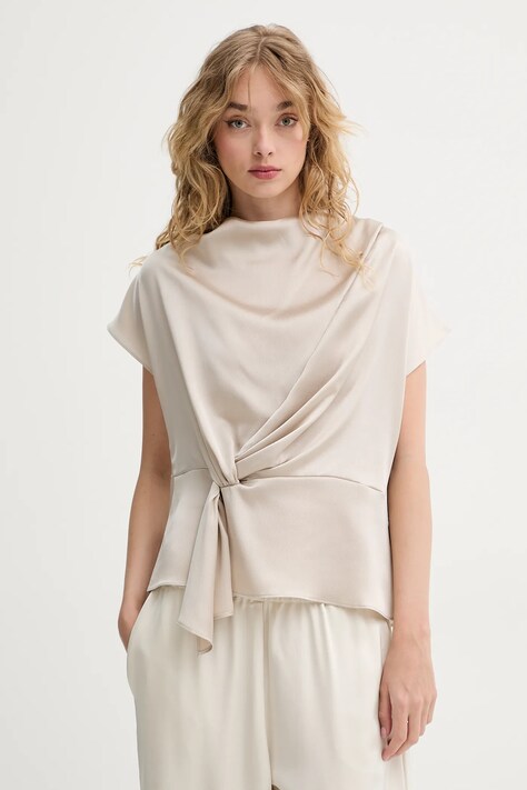Bruuns Bazaar bluza femei, culoarea argintiu, neted