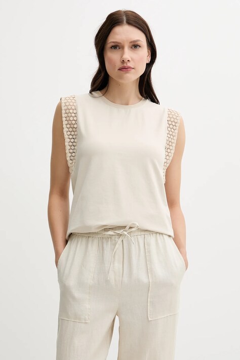 United Colors of Benetton top culoarea bej, 3IFVD10AC