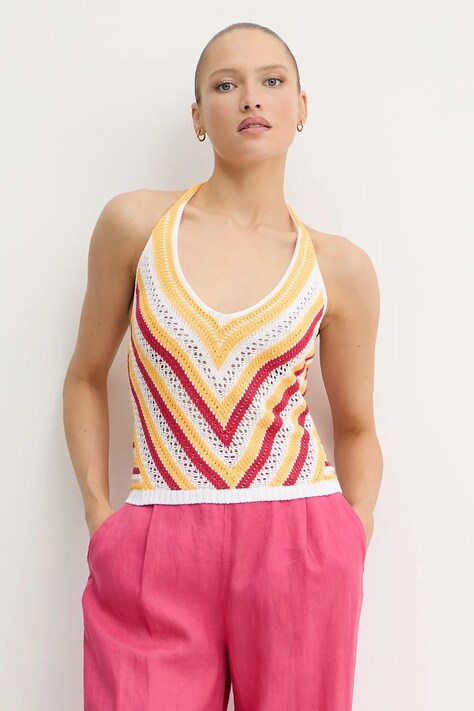 United Colors of Benetton top culoarea portocaliu, 1194EH01E