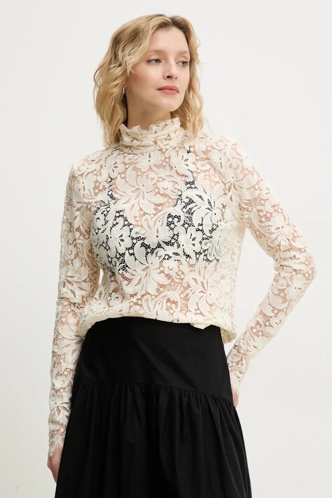 A.L.C. bluză Indy femei, culoarea bej, cu imprimeu, 5TOPS01793