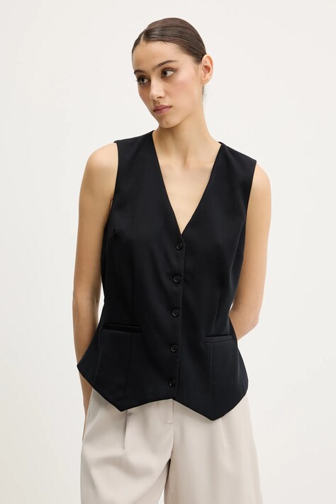 Abercrombie & Fitch sacou culoarea negru, un singur rand de nasturi, KI140-5163