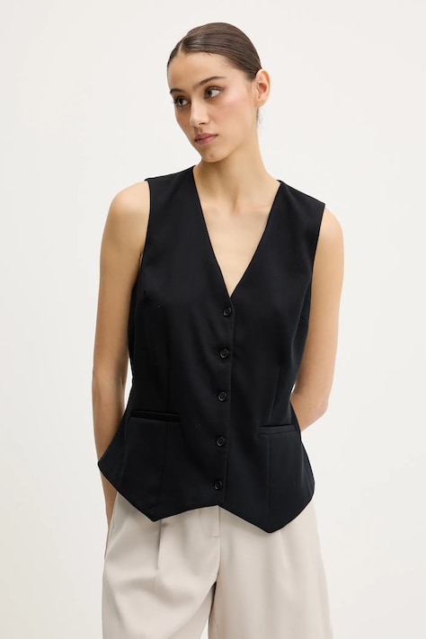 Abercrombie & Fitch Sacou culoarea negru, un singur rand de nasturi, KI140-5163