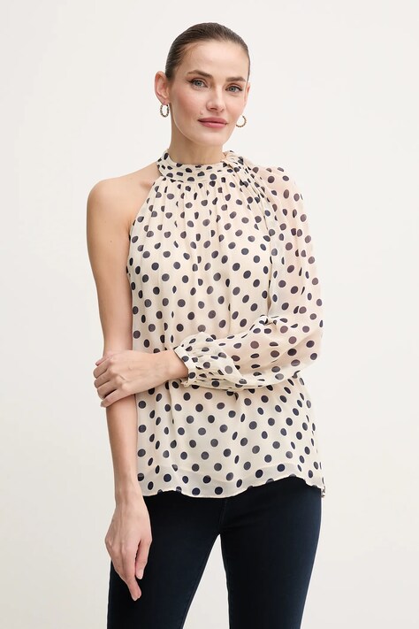 Pedro del Hierro bluză femei, culoarea bej, cu imprimeu, 6639078