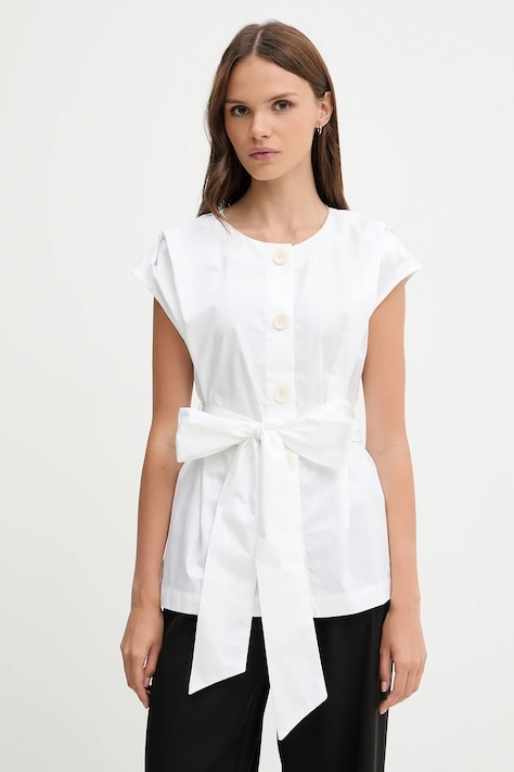 Pedro del Hierro koszula bawełniana damska kolor biały regular 7659077