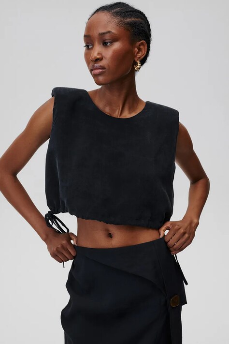 Undress Code bluzka Persephone Top damska kolor czarny gładka 674