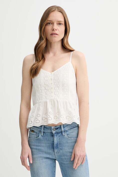 Levi's bluzka bawełniana CORA SL BLOUSE damska kolor beżowy gładka 001SI