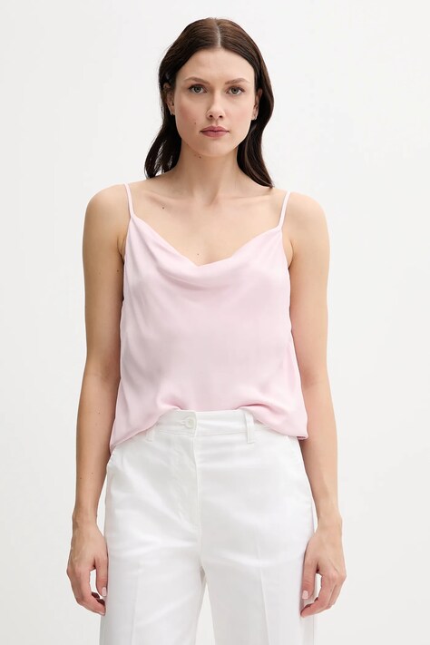 Sisley top culoarea roz, uni, 52BZLH01N