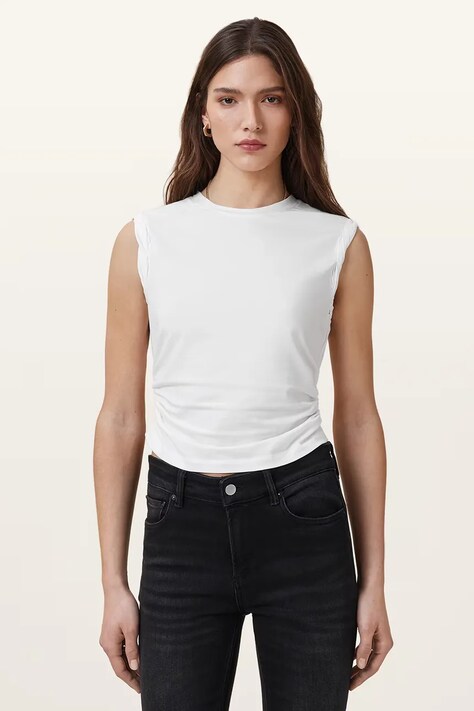 AllSaints bluzka WEST damska kolor biały gładka W214JA