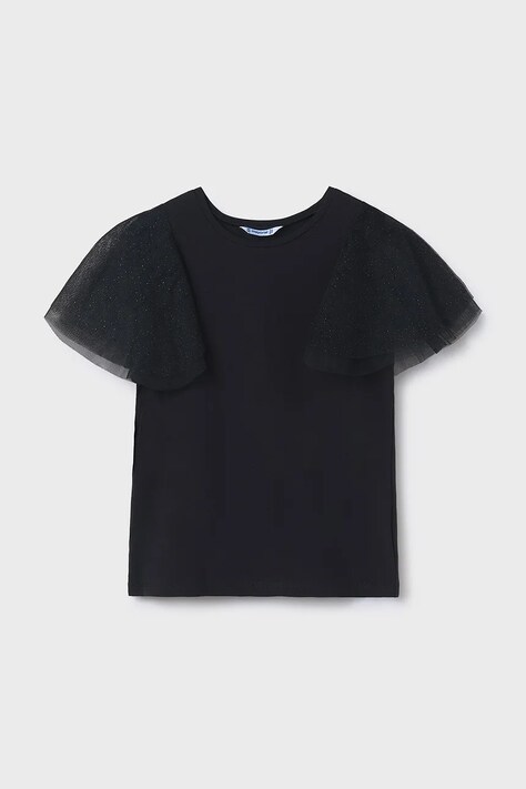 Mayoral bluzka dziecięca kolor czarny gładka 6022