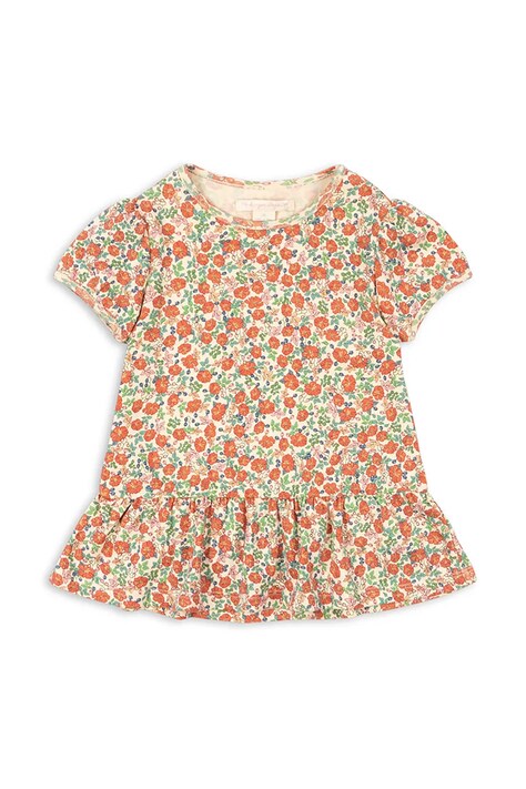 Детская хлопковая блузка Konges Sløjd CLASSIC TEE GOTS цвет оранжевый узор KS102548