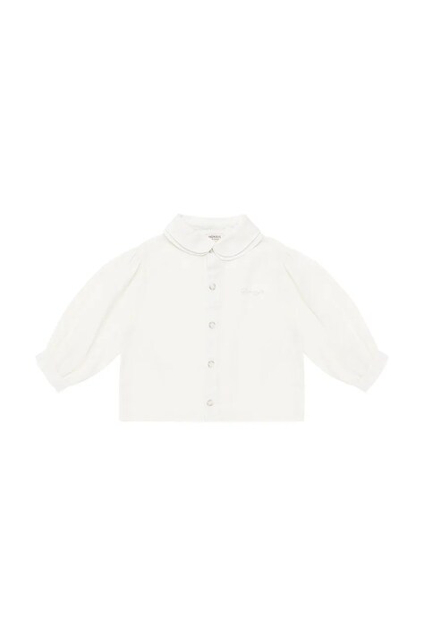 Детска ленена блуза Donsje Anoeche Linen Blouse в бяло с изчистен дизайн 4094600