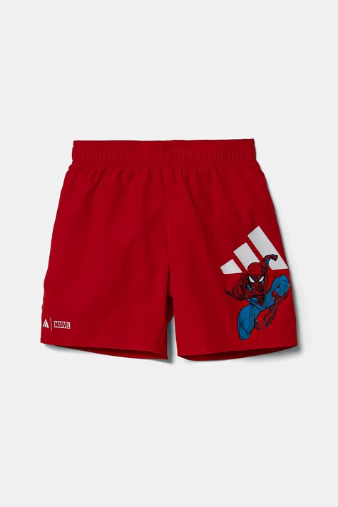 Dětské plavkové šortky adidas Performance x Marvel červená barva, JF8436