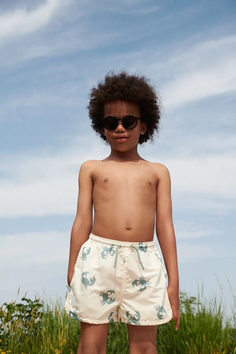 Παιδικό σορτς κολύμβησης Liewood Aiden Printed Board Shorts χρώμα: μπεζ, LW20067