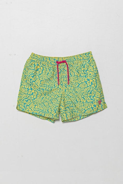 Detské plavkové šortky Guess zelená farba, L5GZ01 WG2D2