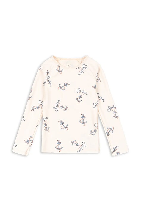 Konges Sløjd longsleeve de baie pentru copii ASTER SWIM BLOUSE GRS culoarea bej, KS103271