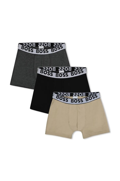 BOSS boxeri copii 3-pack culoarea bej, J51746