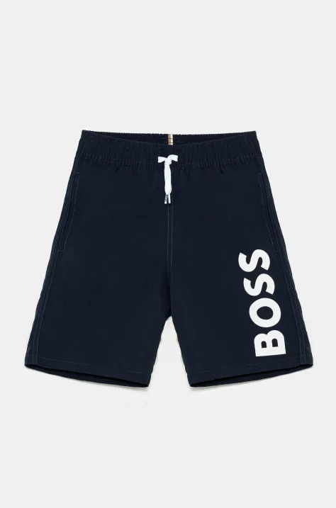 BOSS pantaloni scurti de baie copii culoarea albastru marin, J51973