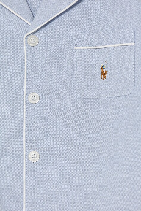 Дитяча бавовняна піжама Polo Ralph Lauren — SS25-BIB04Y, блакитний — фото 4