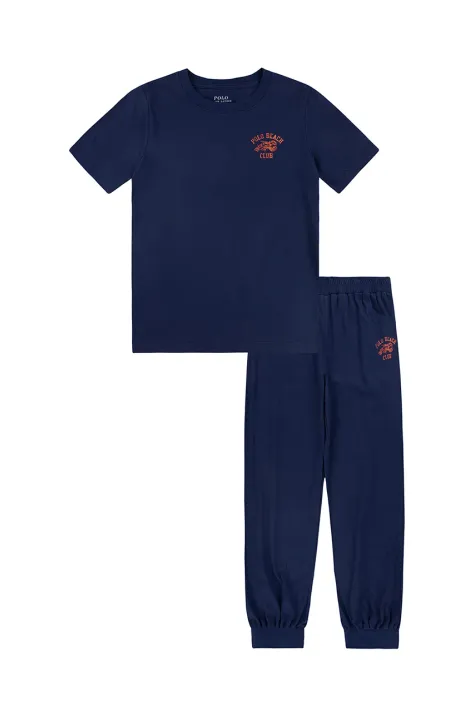 Παιδικές βαμβακερές πιτζάμες Polo Ralph Lauren χρώμα: ναυτικό μπλε, 9P0249