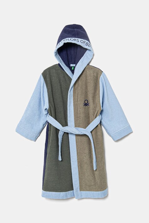 Детский хлопковый халат United Colors of Benetton цвет зелёный 6ORD0800M