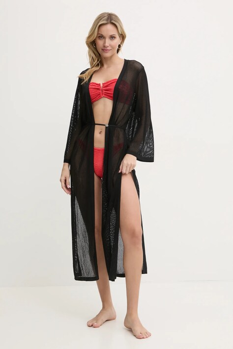 Calvin Klein narzutka plażowa kolor czarny KW0KW02743