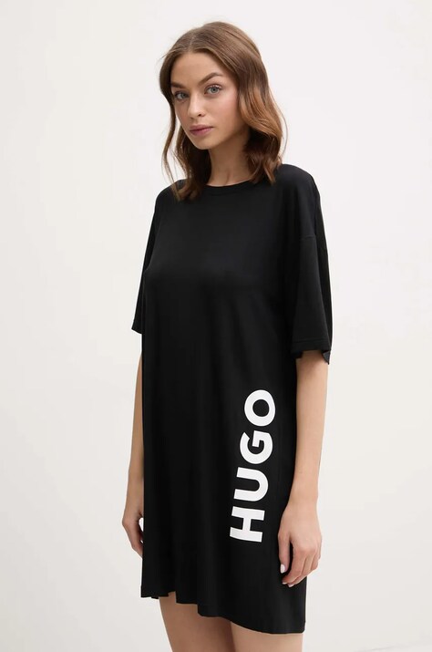 HUGO camasa de noapte femei, culoarea negru, 50522897