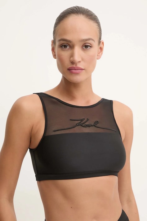Karl Lagerfeld bikini felső fekete, puha kosaras, A1W46034