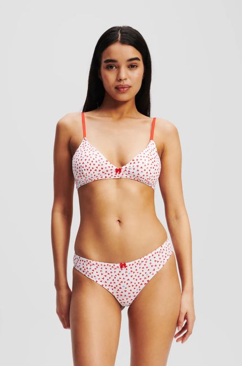 Karl Lagerfeld sutien culoarea alb, bumbac, modelator, A1W47068