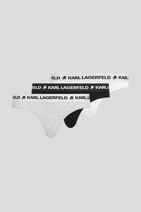 Karl Lagerfeld figi bawełniane 3-pack LOGO BRIEF kolor szary z bawełny A1W47148