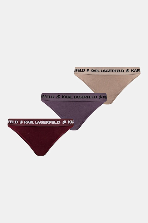 Karl Lagerfeld stringi 3-pack kolor multicolor z bawełny A1W47158