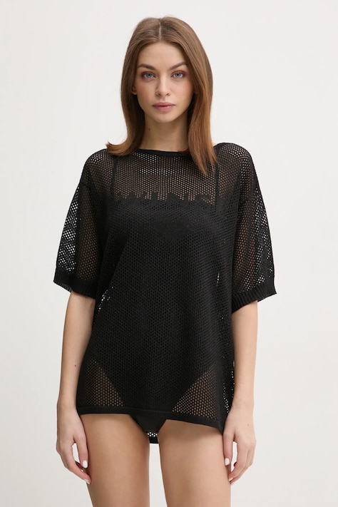 Twinset T-shirt plażowy kolor czarny 251LB3QAA