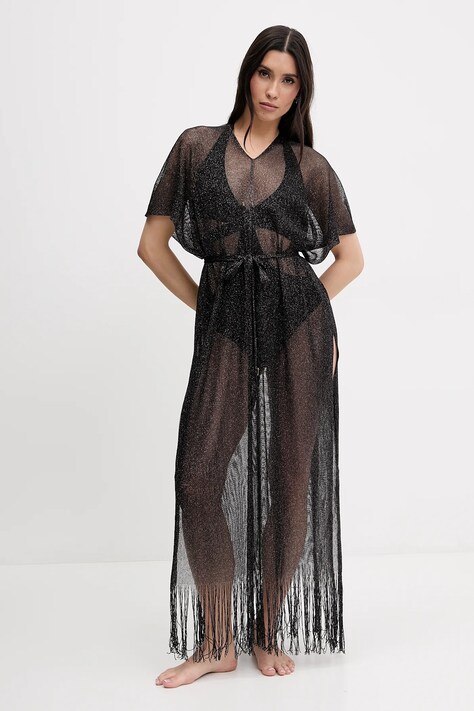 Φόρεμα παραλίας Twinset χρώμα: μαύρο, 251TO5180