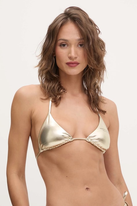Купальний бюстгальтер Armani Exchange колір золотий м'яка чашечка XW000351 AF13946
