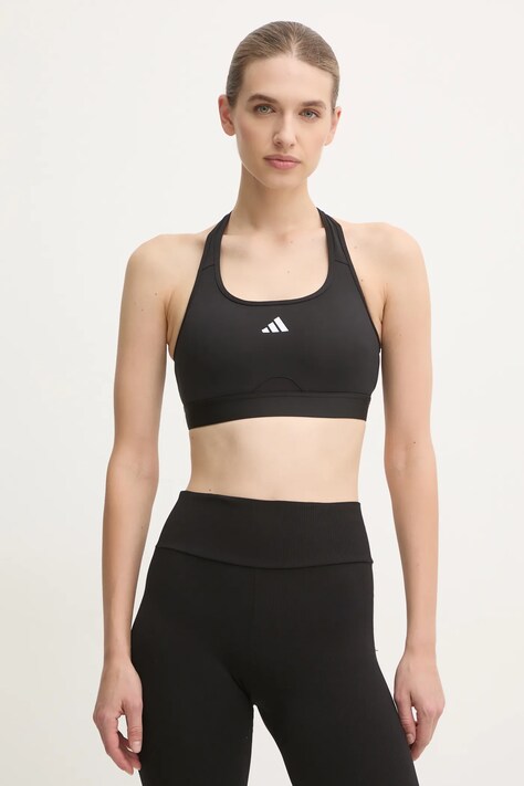 adidas Performance sutien sport PowerReact culoarea negru, JG1406
