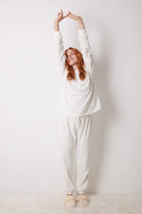 women'secret pijama LOVE ACTUALLY GENERIC PJ femei, culoarea bej, 4758234